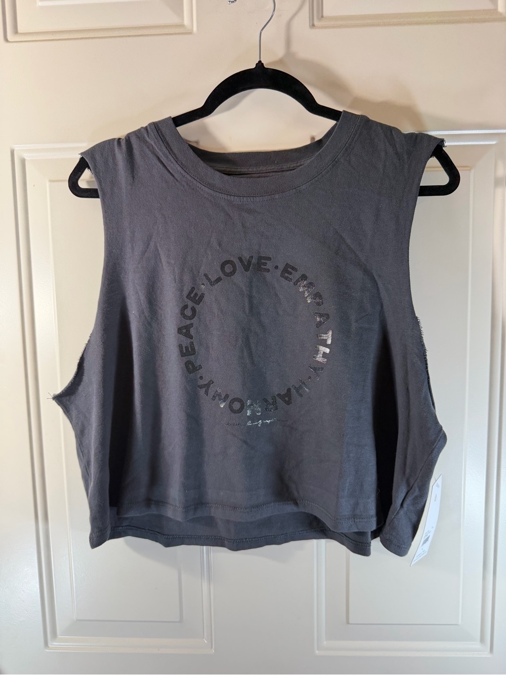 Spiritual Gangster Harmony Callie Crop Tank Women’s Large Gray NWT